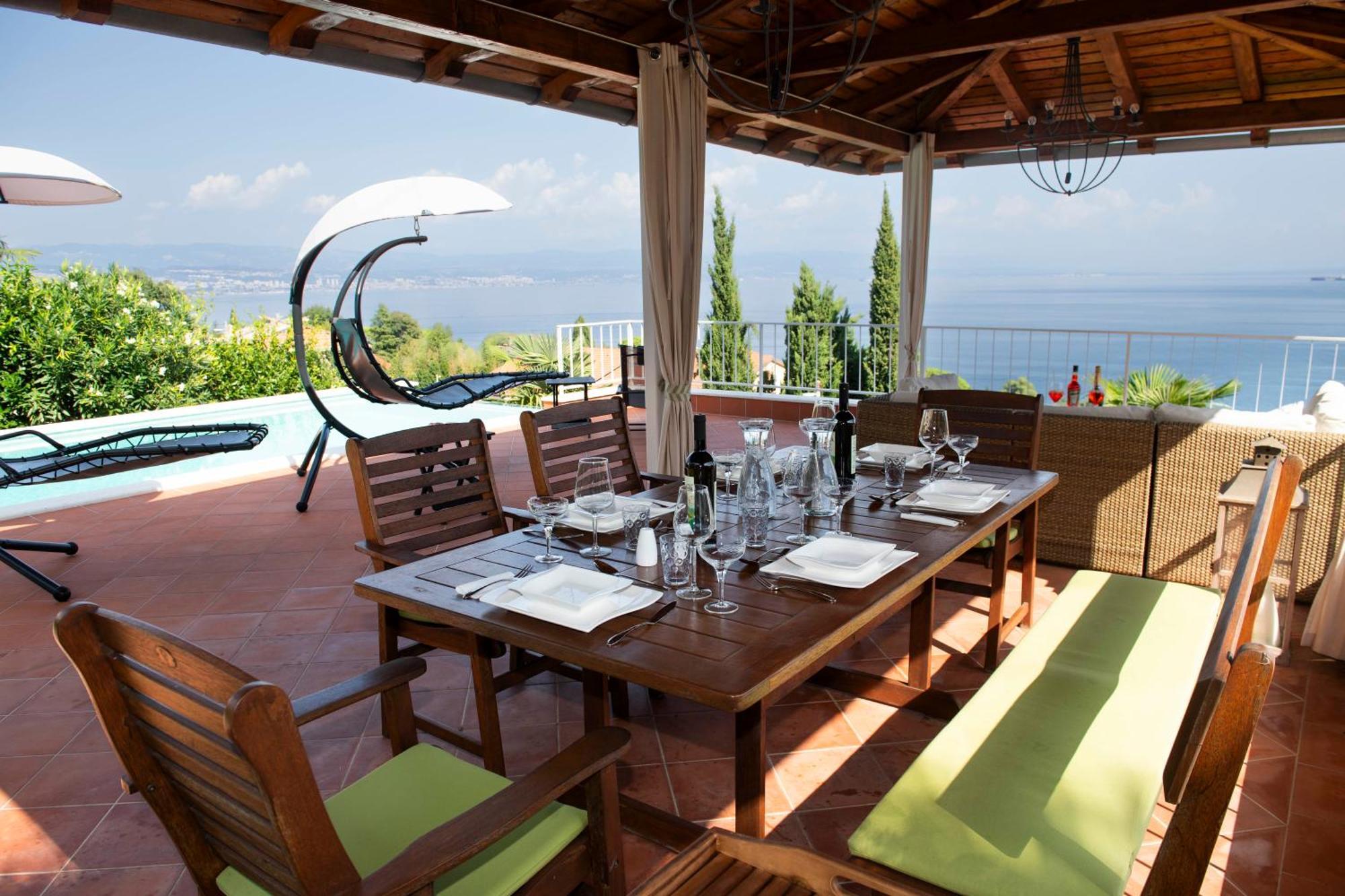 Villa Lovran - 150M To The Beach - Infinity Pool - Incredible Sea View - Fitness Room Extérieur photo