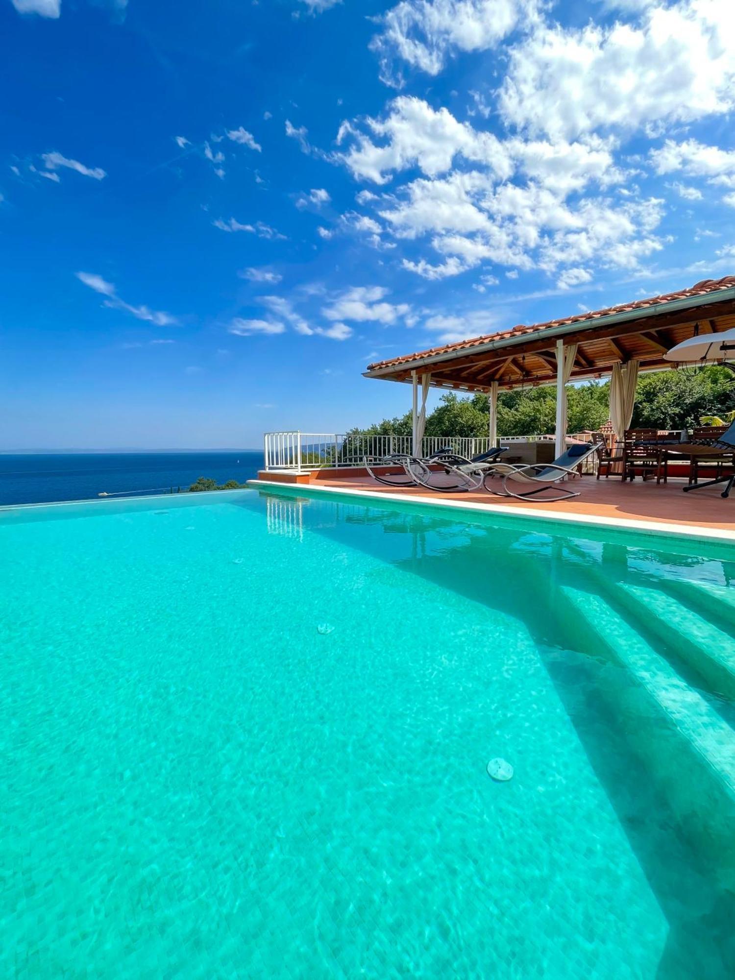 Villa Lovran - 150M To The Beach - Infinity Pool - Incredible Sea View - Fitness Room Extérieur photo