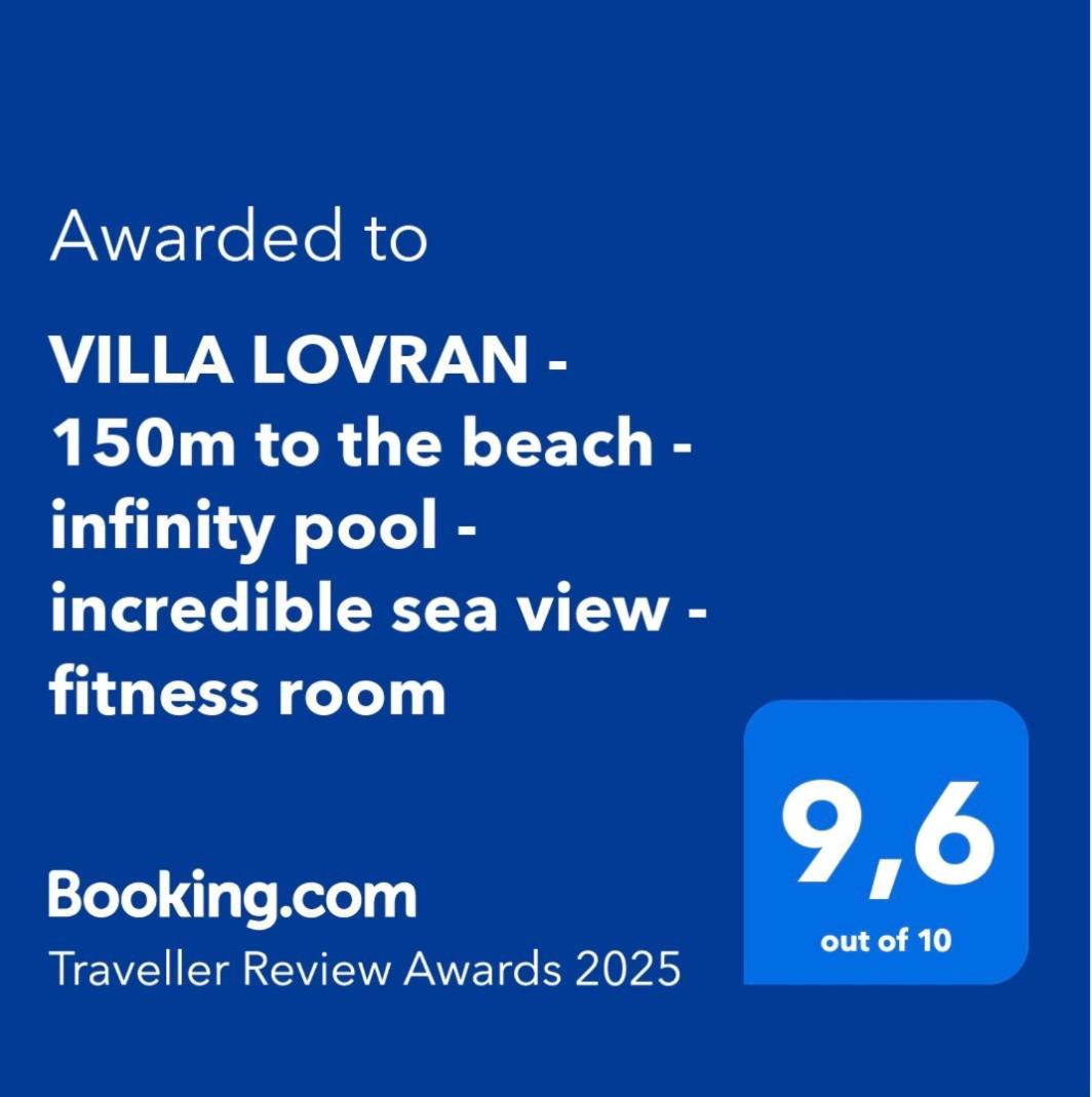 Villa Lovran - 150M To The Beach - Infinity Pool - Incredible Sea View - Fitness Room Extérieur photo
